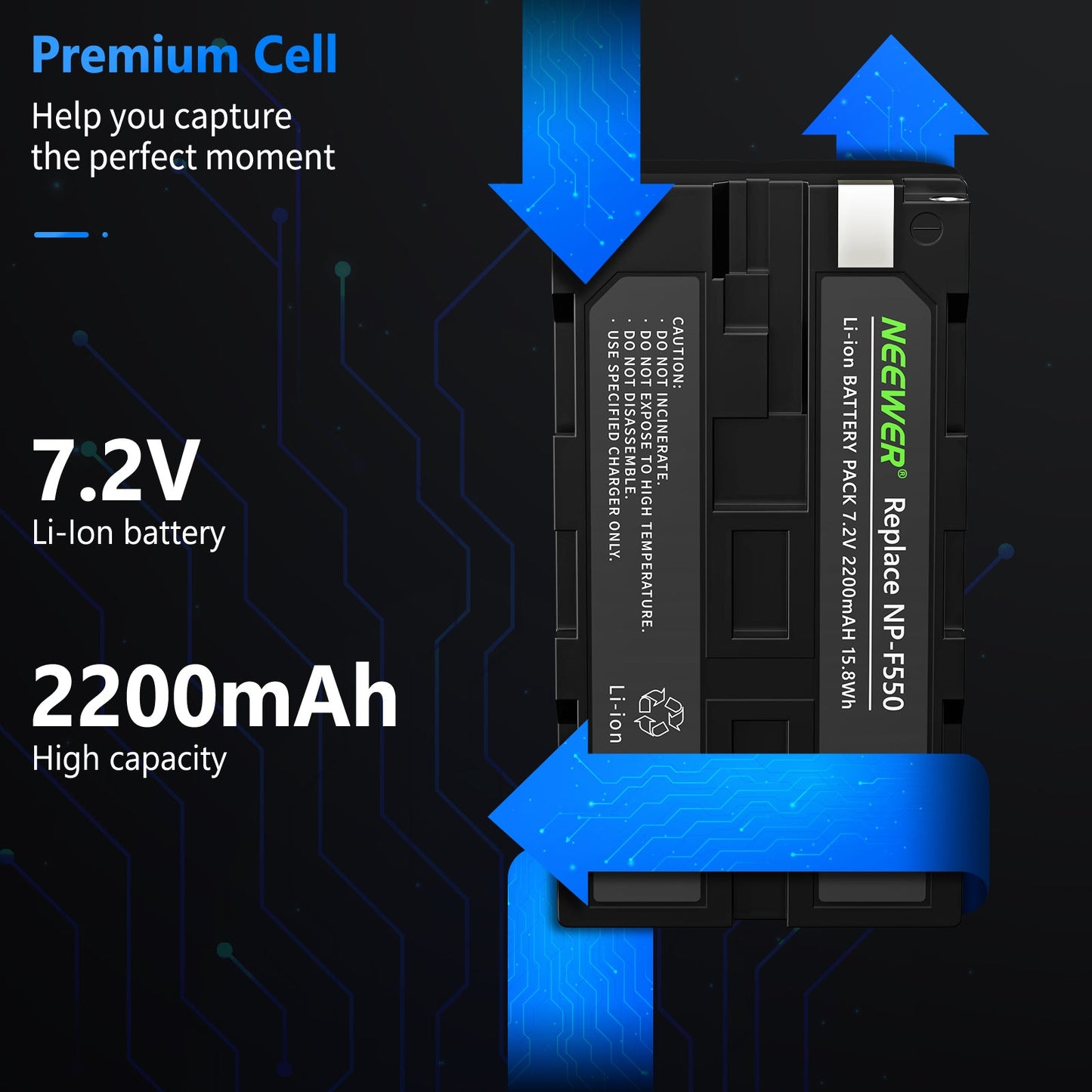 NEEWER NP-F550/ NP-F570 Battery Replacement for Sony Camcorder