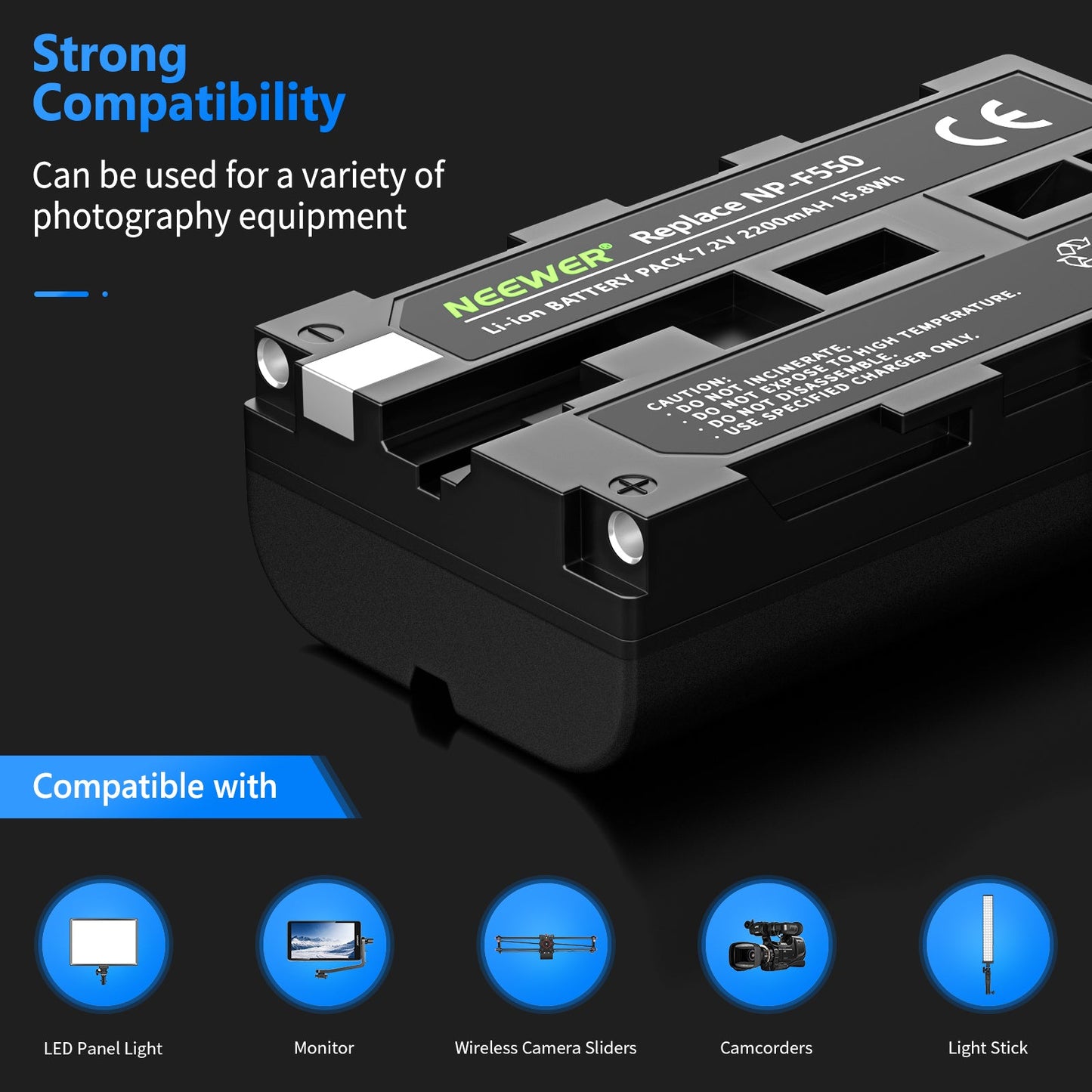 NEEWER NP-F550/ NP-F570 Battery Replacement for Sony Camcorder