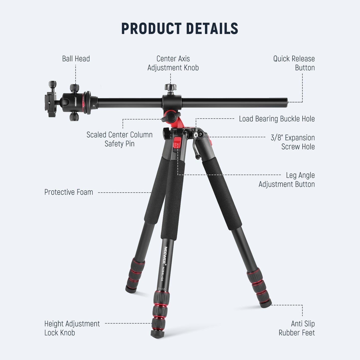 NEEWER N284L+G0 Camera Tripod Monopod