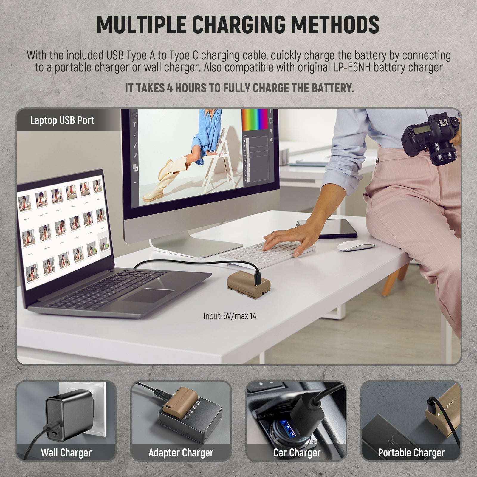 NEEWER LP-E6NH R6 II Rechargeable Canon Camera Battery