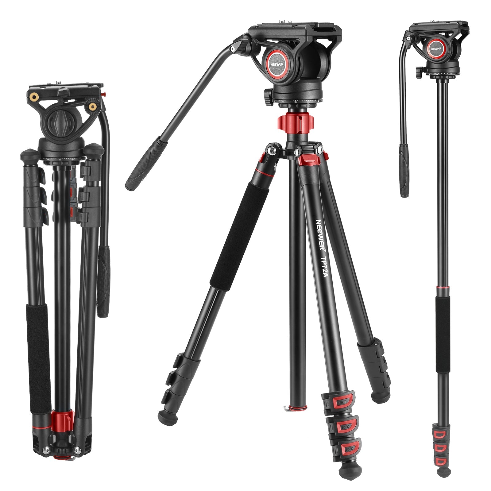 NEEWER TP72A Fluid Head Video Tripod Monopod