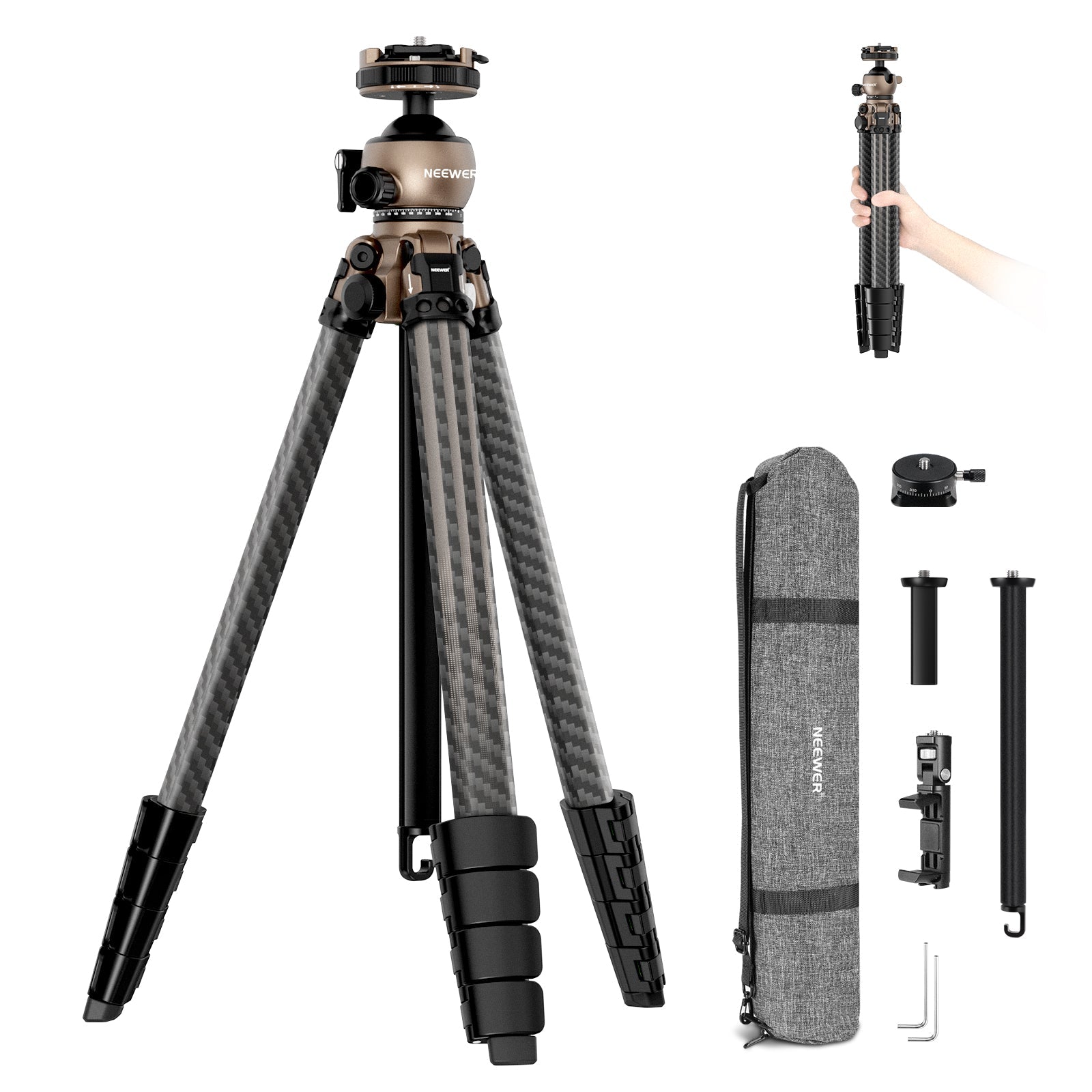 NEEWER LITETRIP LT35 61" Carbon Fiber Travel Tripod