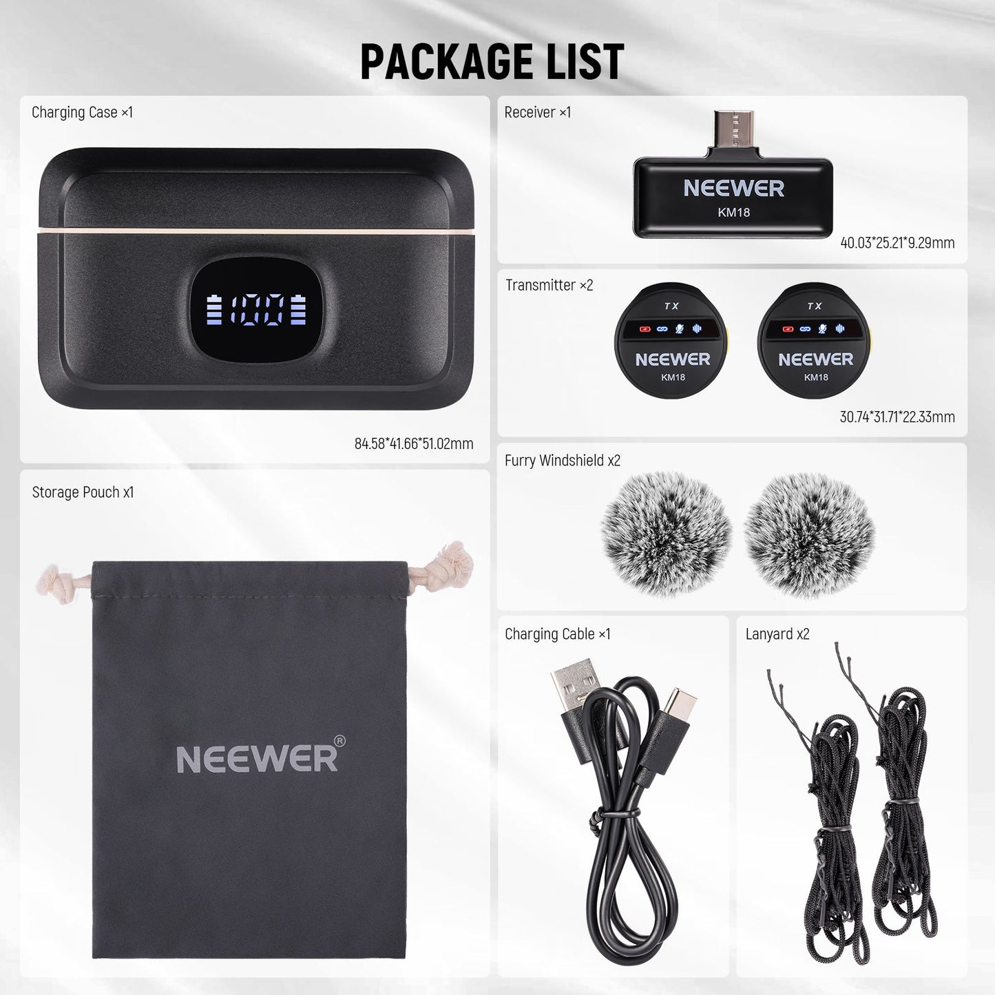 NEEWER KM18 Wireless Button Lavalier Microphone Kit