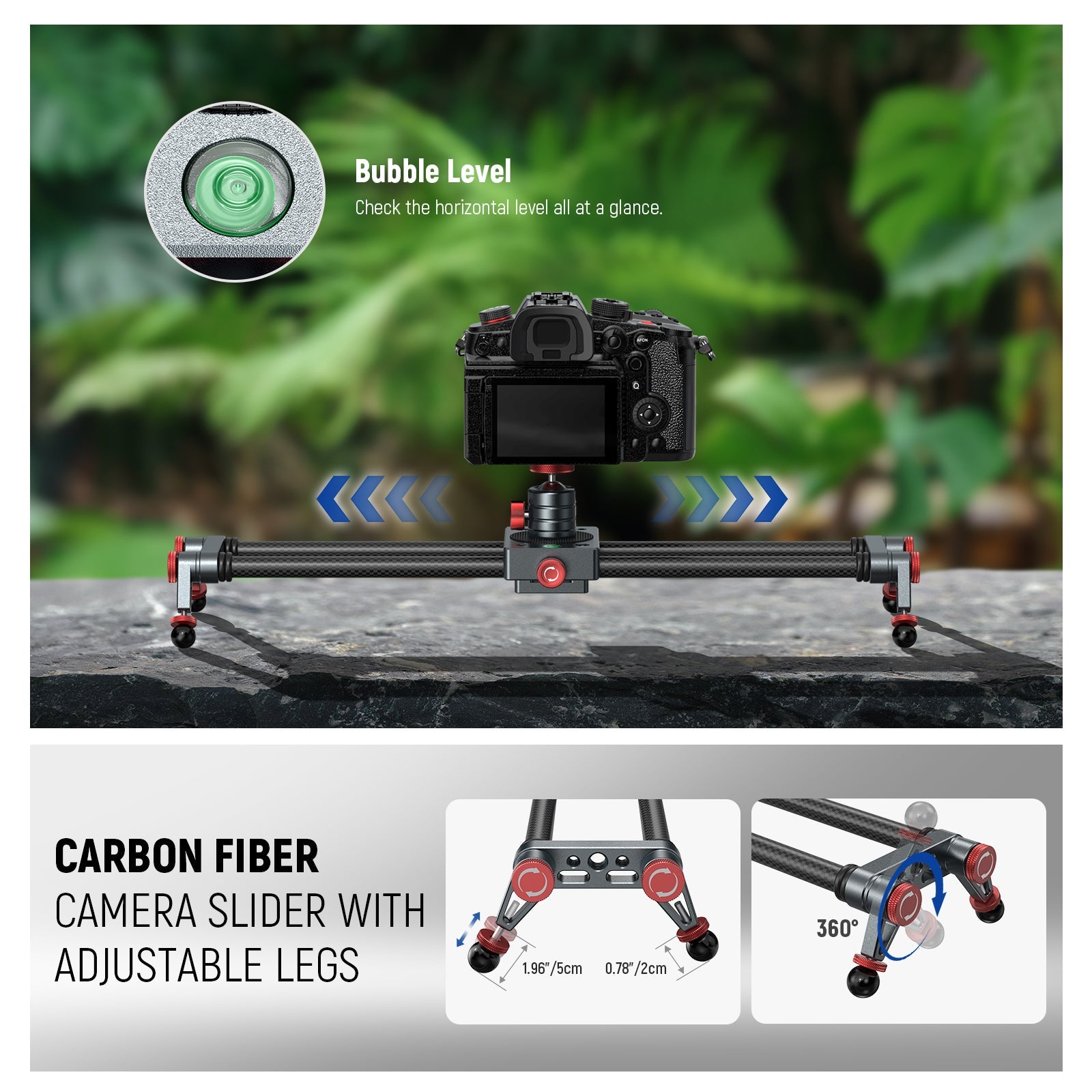 NEEWER CS1M/CS2M Carbon Fiber Camera Slider