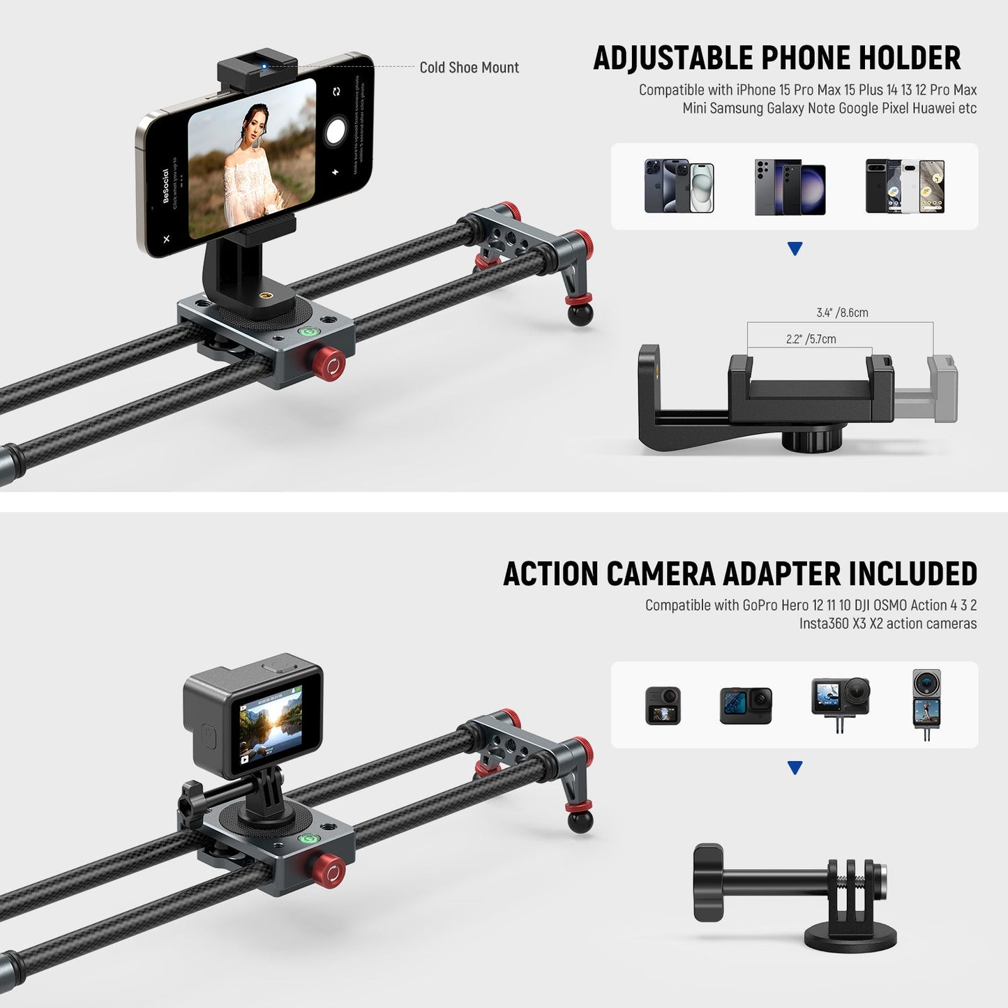 NEEWER CS1M/CS2M Carbon Fiber Camera Slider