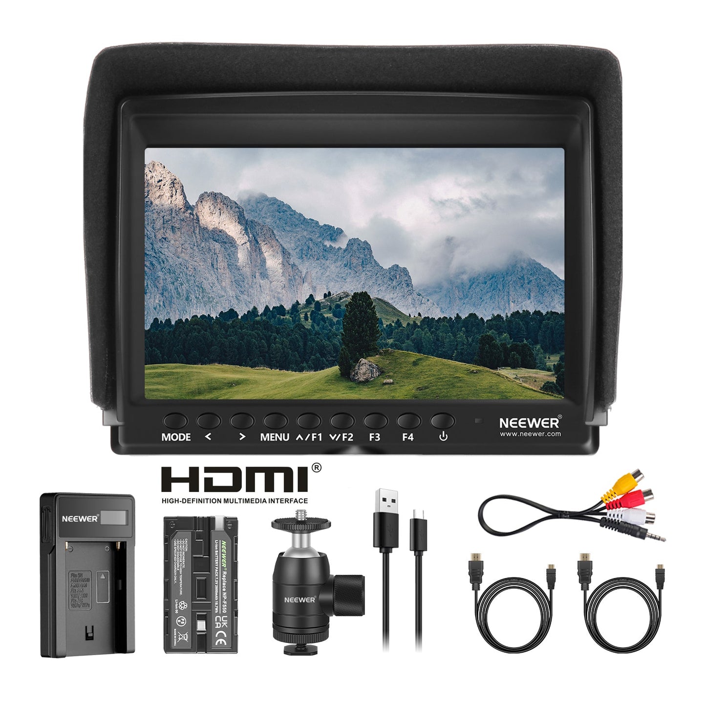 NEEWER F100 7 Inch HD Camera Field Monitor Kit 2