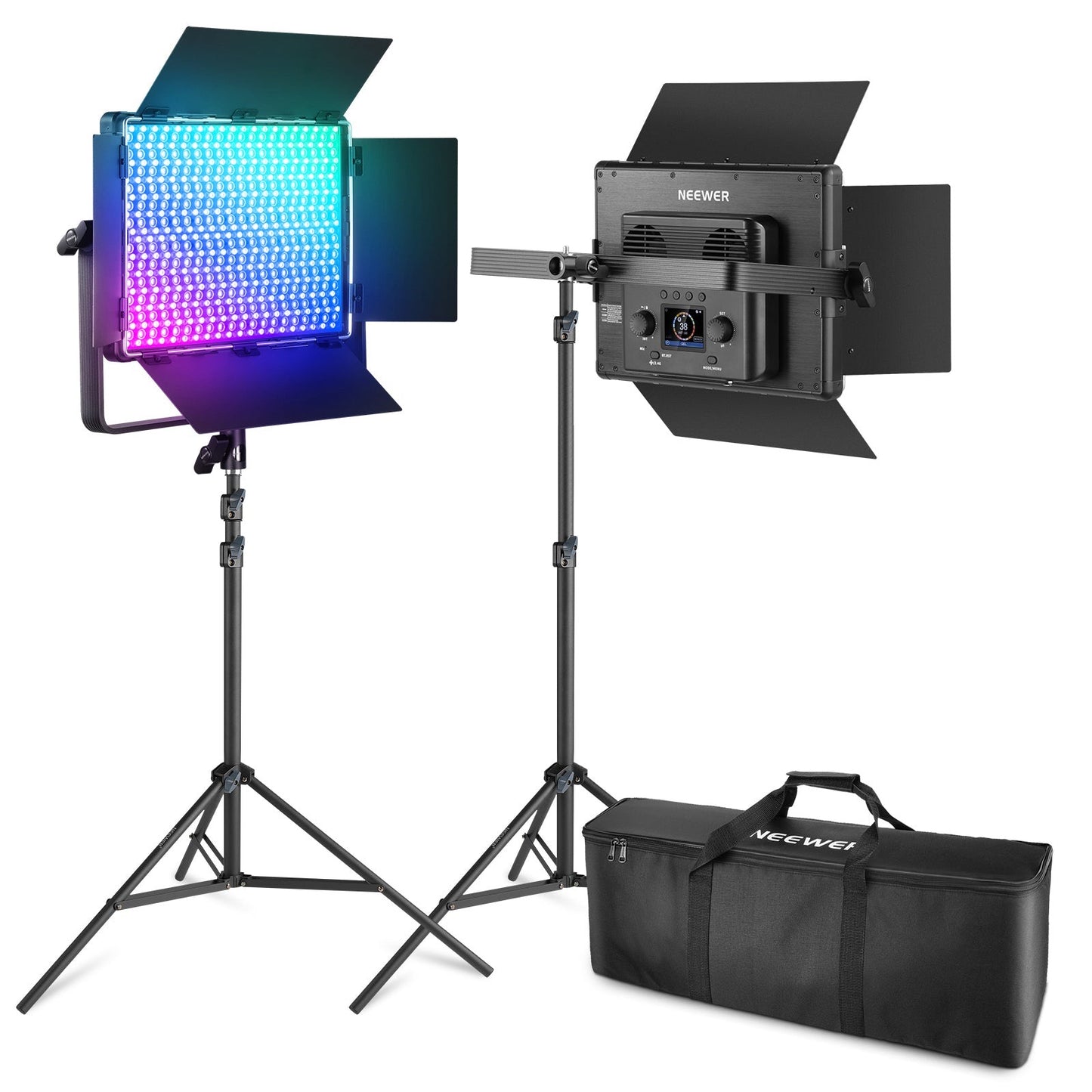 2 Pack RGB1200 LED Video Light with APP/2.4G Control 60W Photography Video Lighting Kit