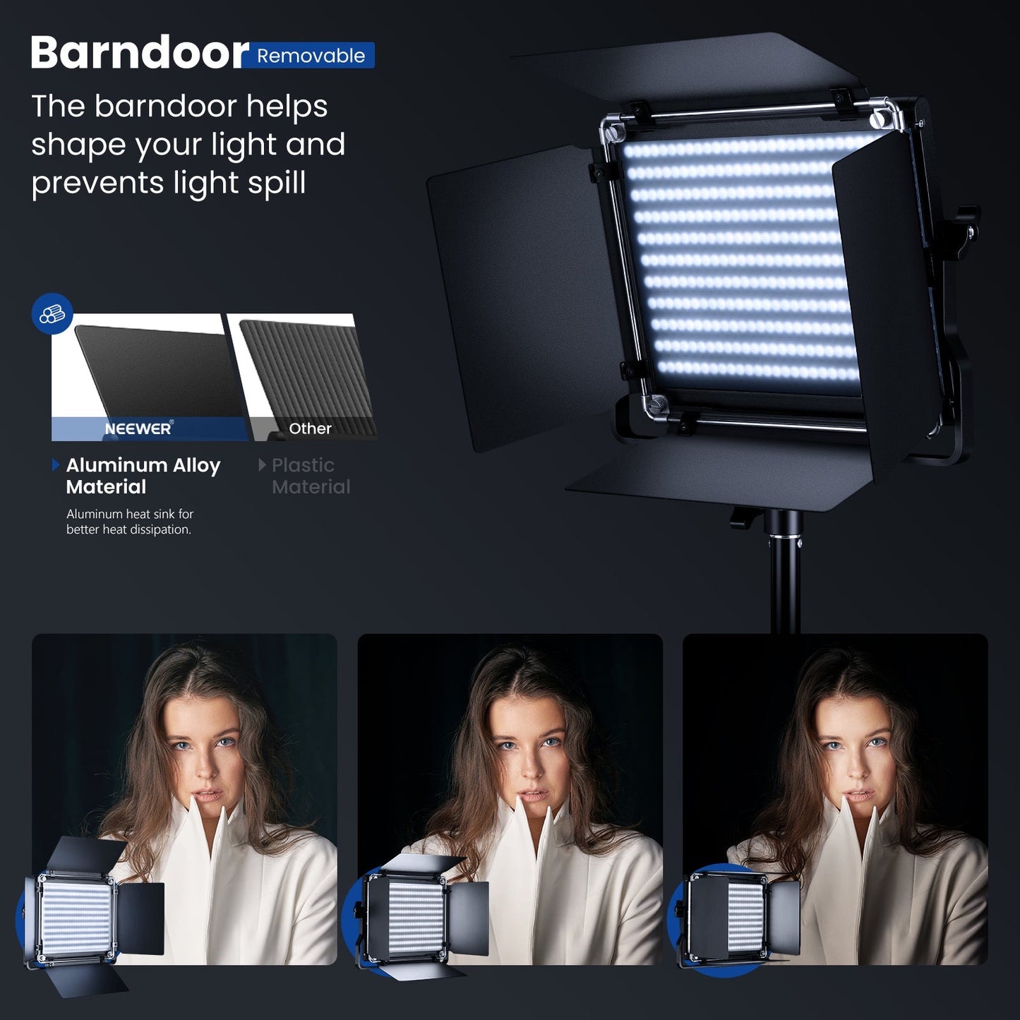 2-Pack Dimmable Bi-Color 660 LED Video Light with Barndoor and 6.5 Feet Light Stand, 4-Pack Rechargeable 6600mAh Battery