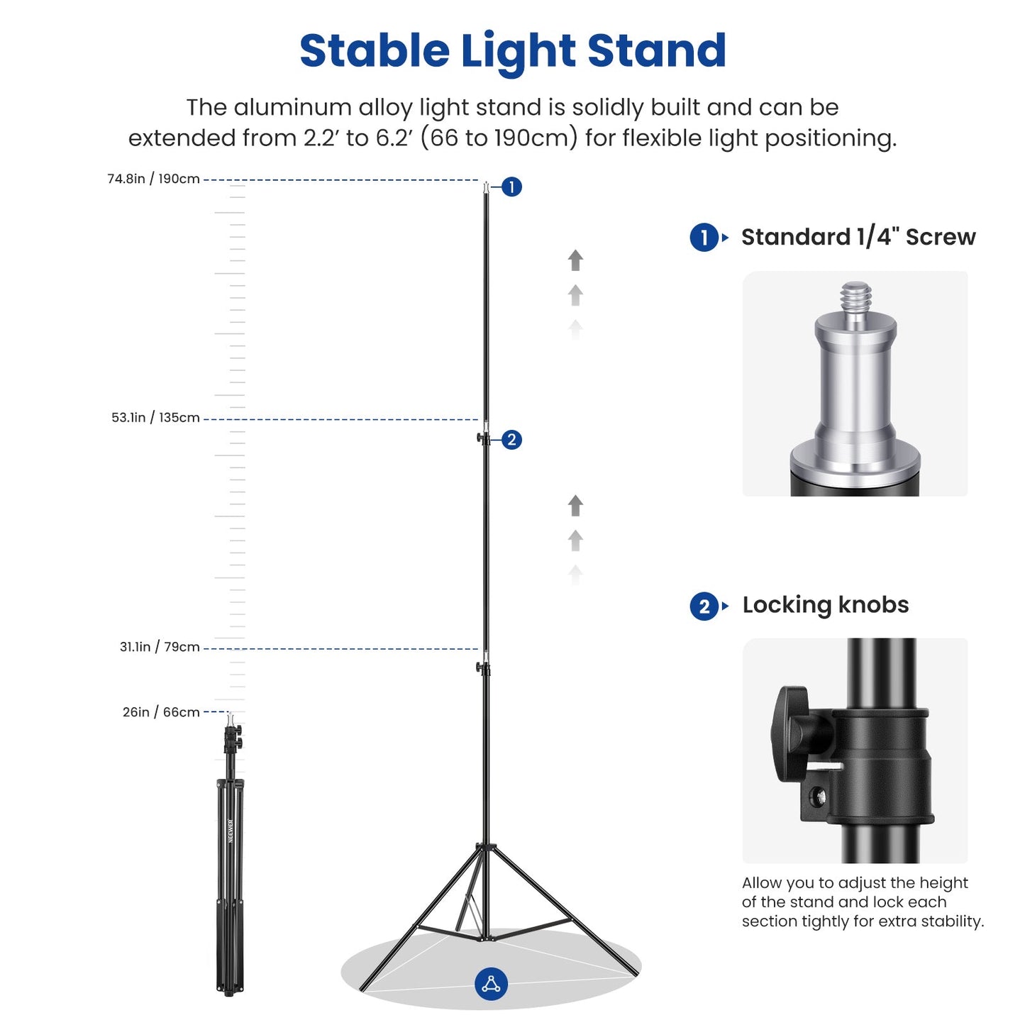 2-Pack Dimmable Bi-Color 660 LED Video Light with Barndoor and 6.5 Feet Light Stand, 4-Pack Rechargeable 6600mAh Battery