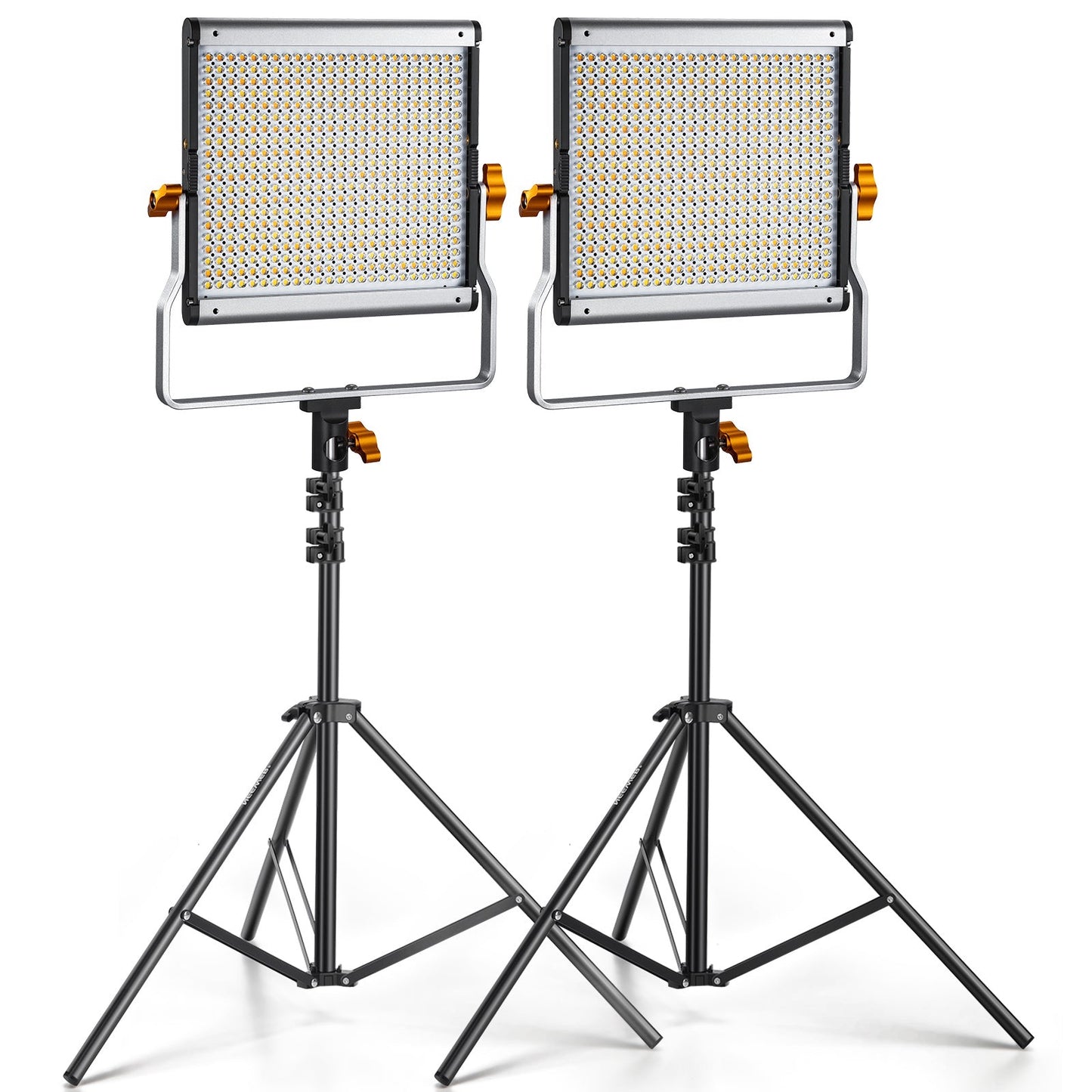 2 Packs NL480 Dimmable Bi-Color 480 LED Video Light and Stand Lighting Kit 3200~5600K CRI 96+ LED Panel with U Bracket