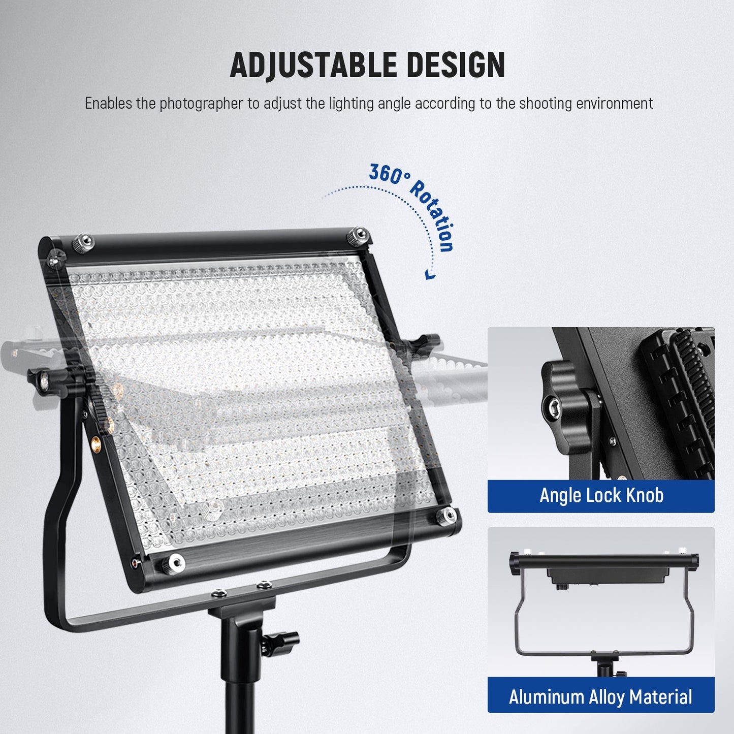 2Pcs Professional Metal Bi-Color LED Video Lights for Studio, YouTube, Product Photography, Video Shooting, Durable