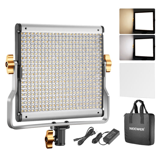 80 LED Beads Video Photography Lighting Kit 3200-5600K CRI 96+ Dimmable Bi-Color LED with U Bracket Video Light