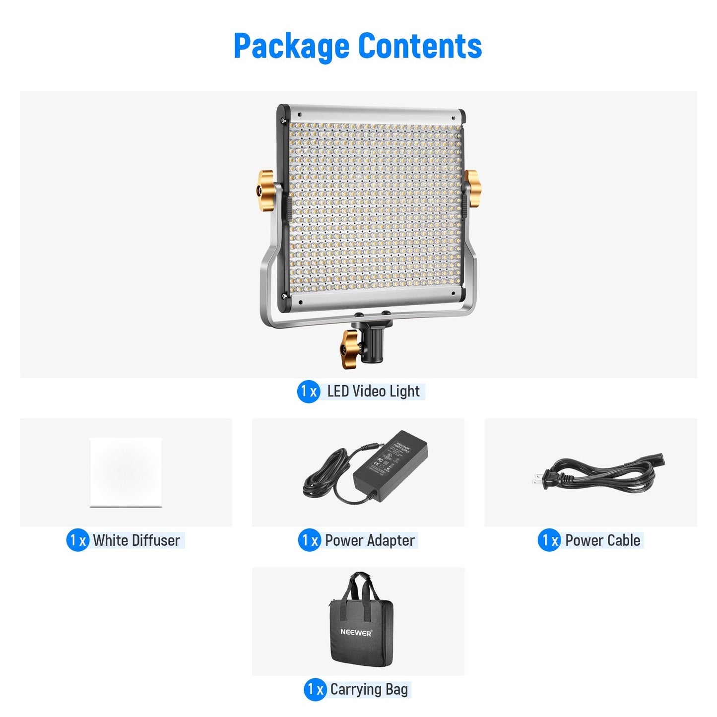 80 LED Beads Video Photography Lighting Kit 3200-5600K CRI 96+ Dimmable Bi-Color LED with U Bracket Video Light