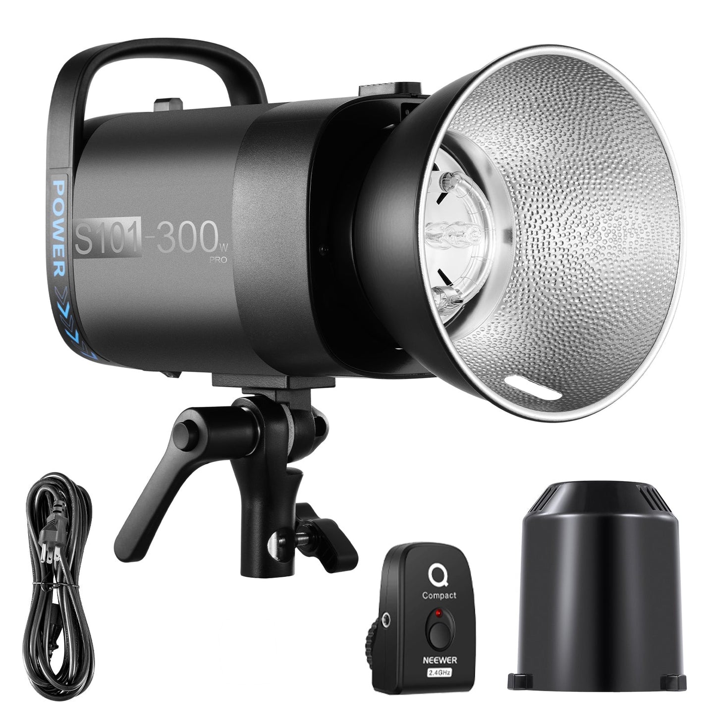 S101-300W Professional Studio Moonlight Strobe Flash Light 300W 5600K with Modeling Lamp Aluminium Alloy Bowens Mount