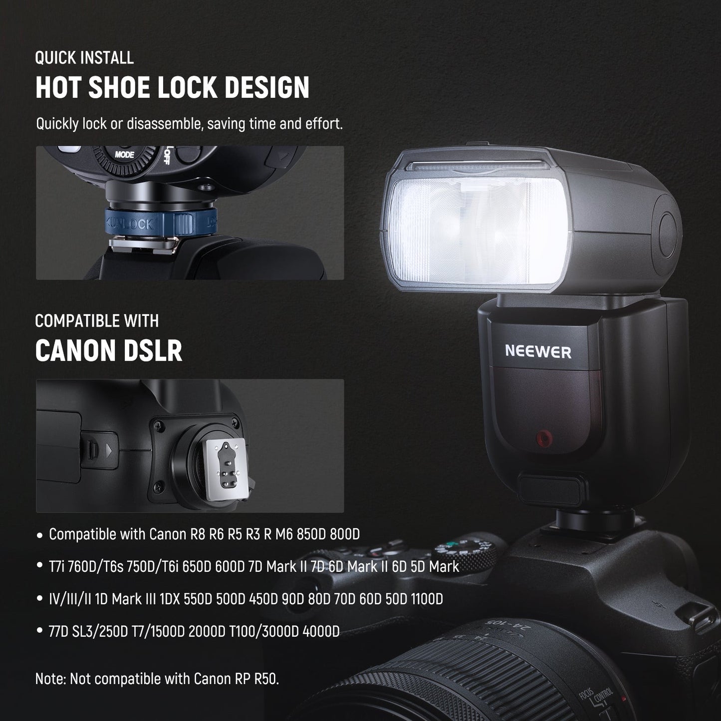 Z1-C TTL Round Head Flash Speedlite for Canon DSLR Cameras Speedlight