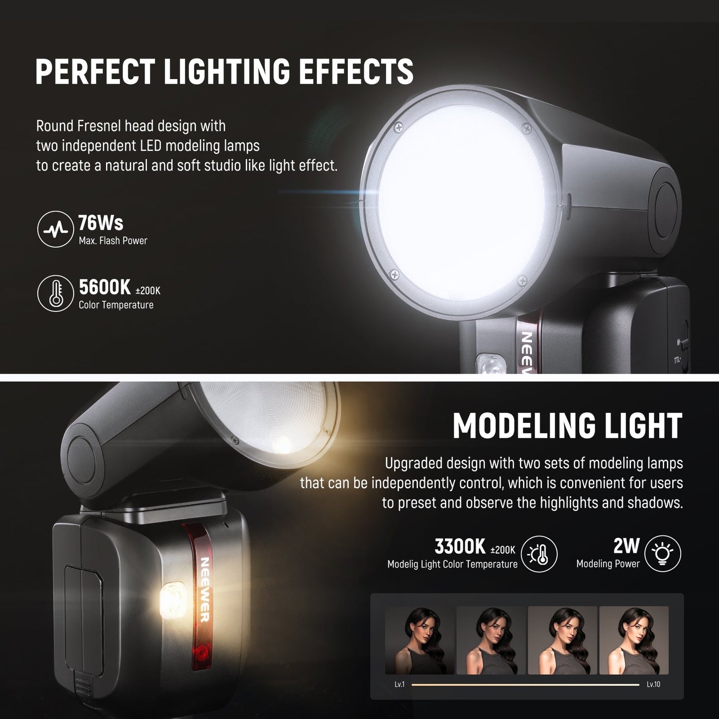 Z2-C 2.4G TTL Round Head Flash Speedlite for Canon Flash Light for DSLR Camera