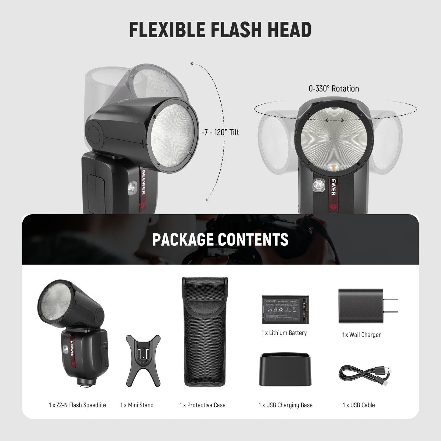 Z2-C 2.4G TTL Round Head Flash Speedlite for Canon Flash Light for DSLR Camera