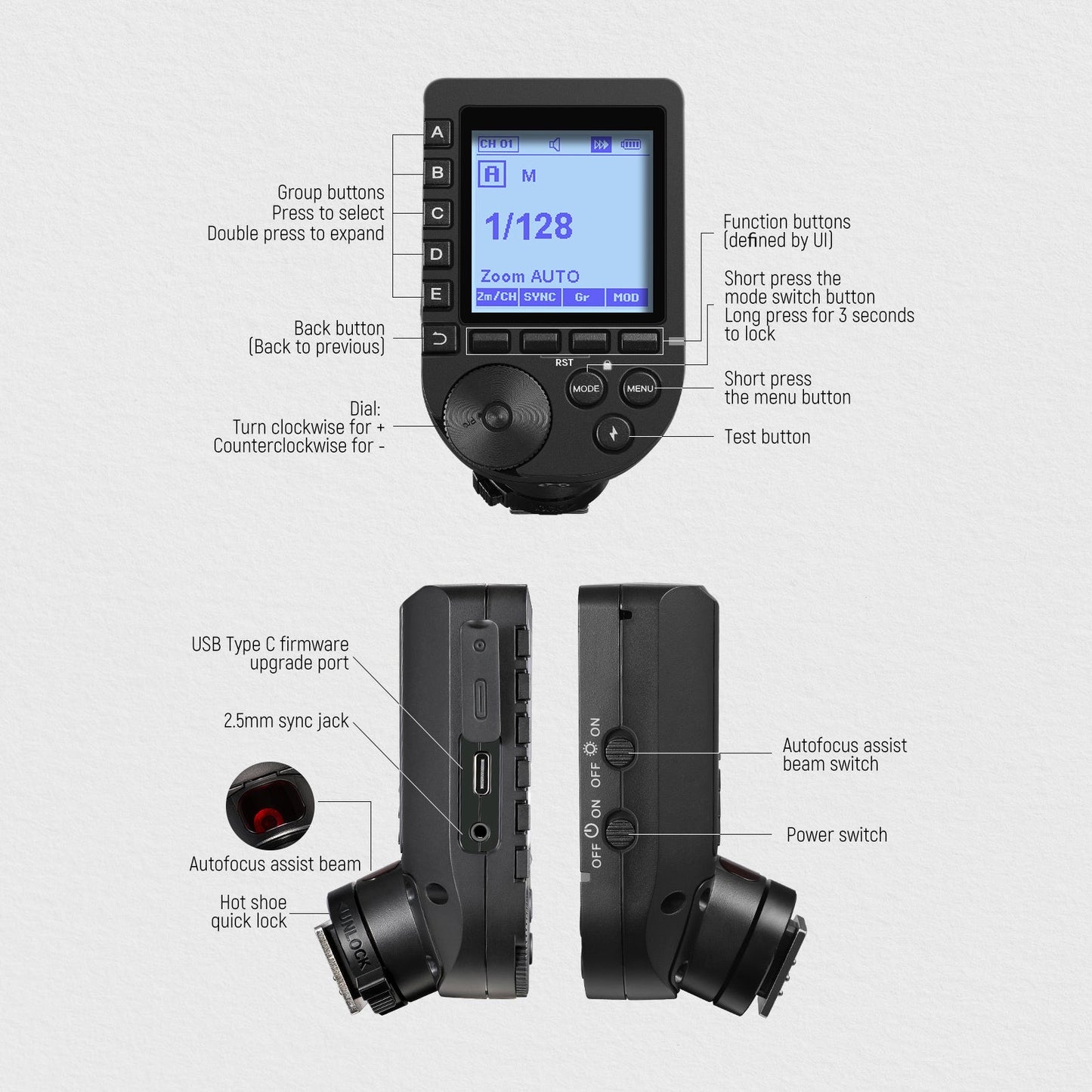 Upgraded QPRO-N TTL Wireless Flash Trigger for Nikon camera