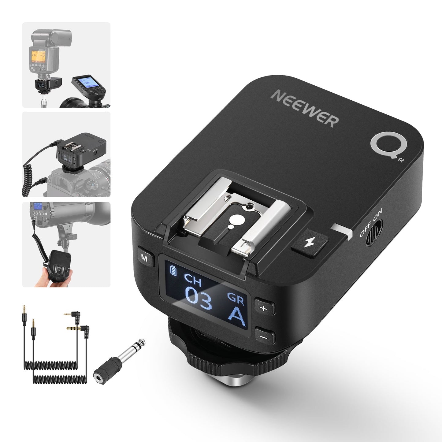 Flash Receiver 2.4G Wireless for QPRO-C/N/S Triggers Flash Transmitter compatible with Godox Yongnuo Neewer