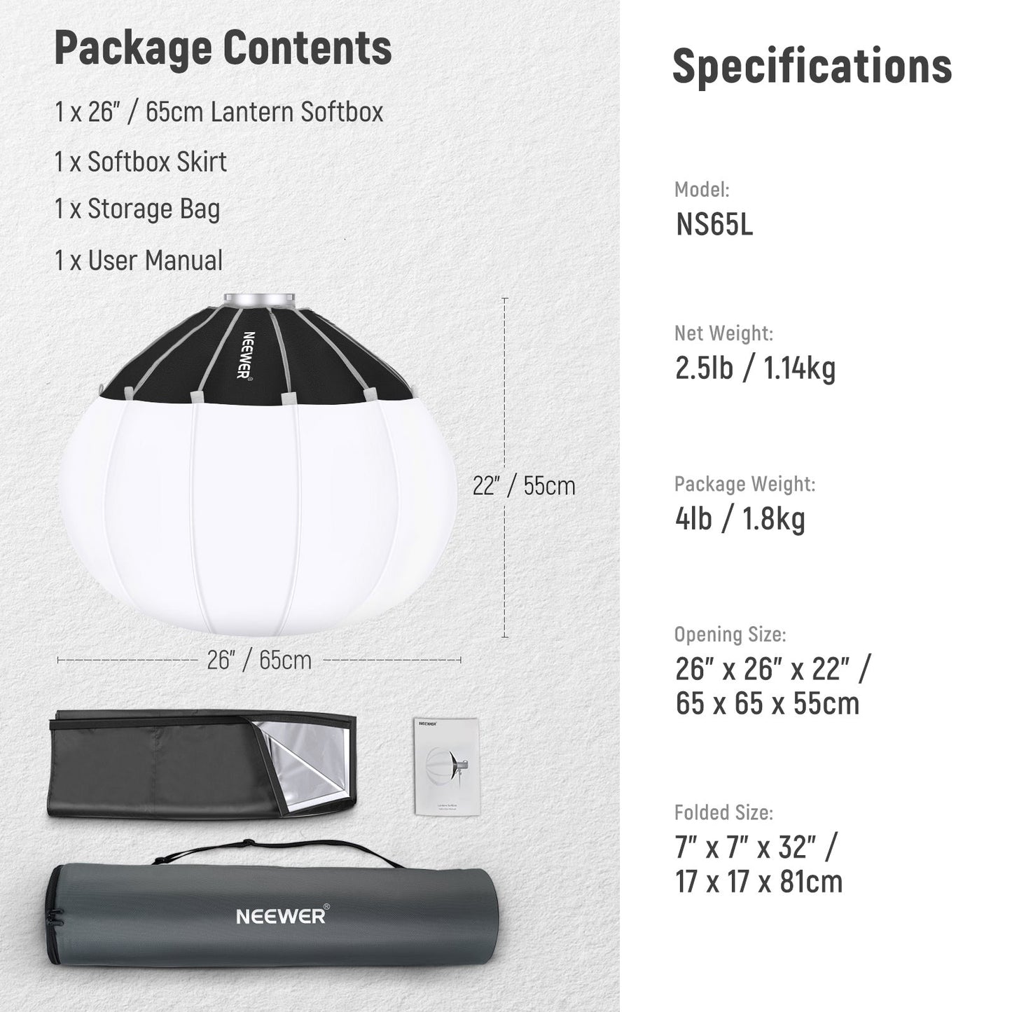 35"/90cm Lantern Softbox Portable RGB Studio Lantern Bowens Mount Photo Studio Lantern Softbox