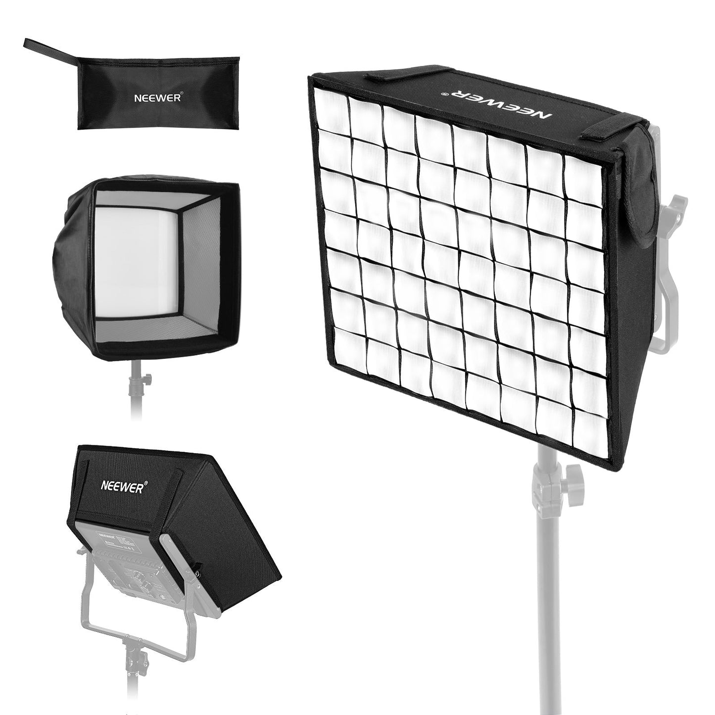 12.2"x11.4" Foldable Softbox Diffuser with Grid and Bag for NL660/SNL660/RGB660/RGB660 Pro/RGB660 PRO II LED Video Light