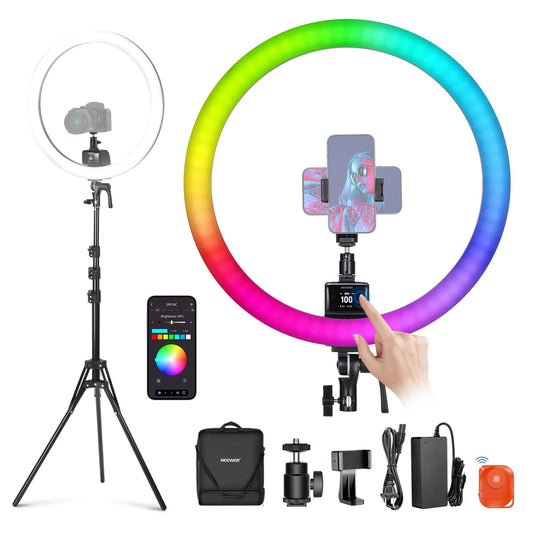 Dimmable 10 Inch 16 color Photography lighting Led RGB circle ringlights,ring light 360 with tripod stand