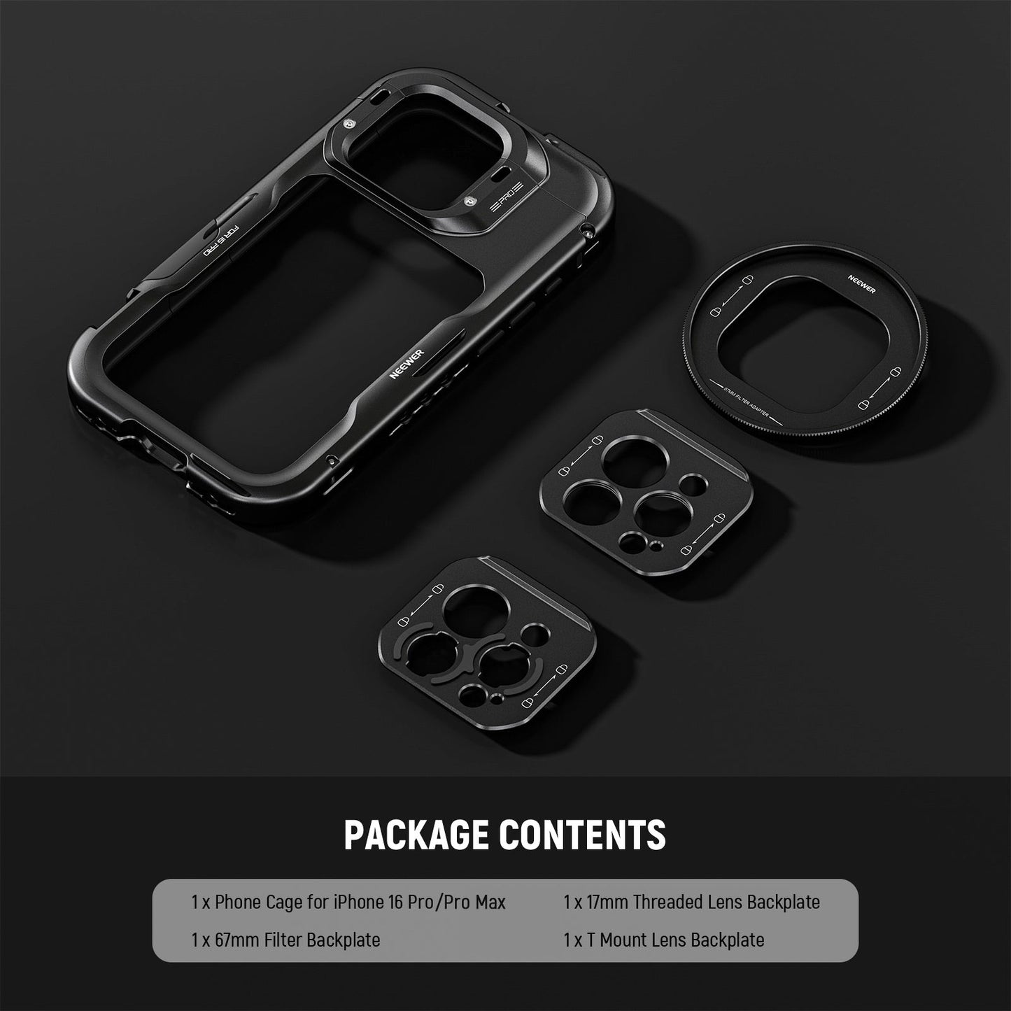 Pa074 67mm Filter Adapter Phone Cage 17mm Lens Backplate Phone Stabilizer 16 Pro Max Phone Cage