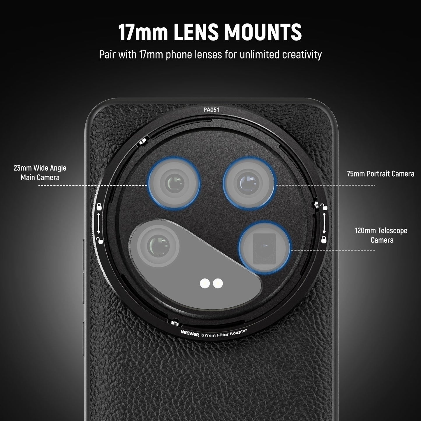 14 Ultra Case Protective Heavy Duty Case with Wireless Charging 17mm Lens Mounts & 67mm Filter Adapter