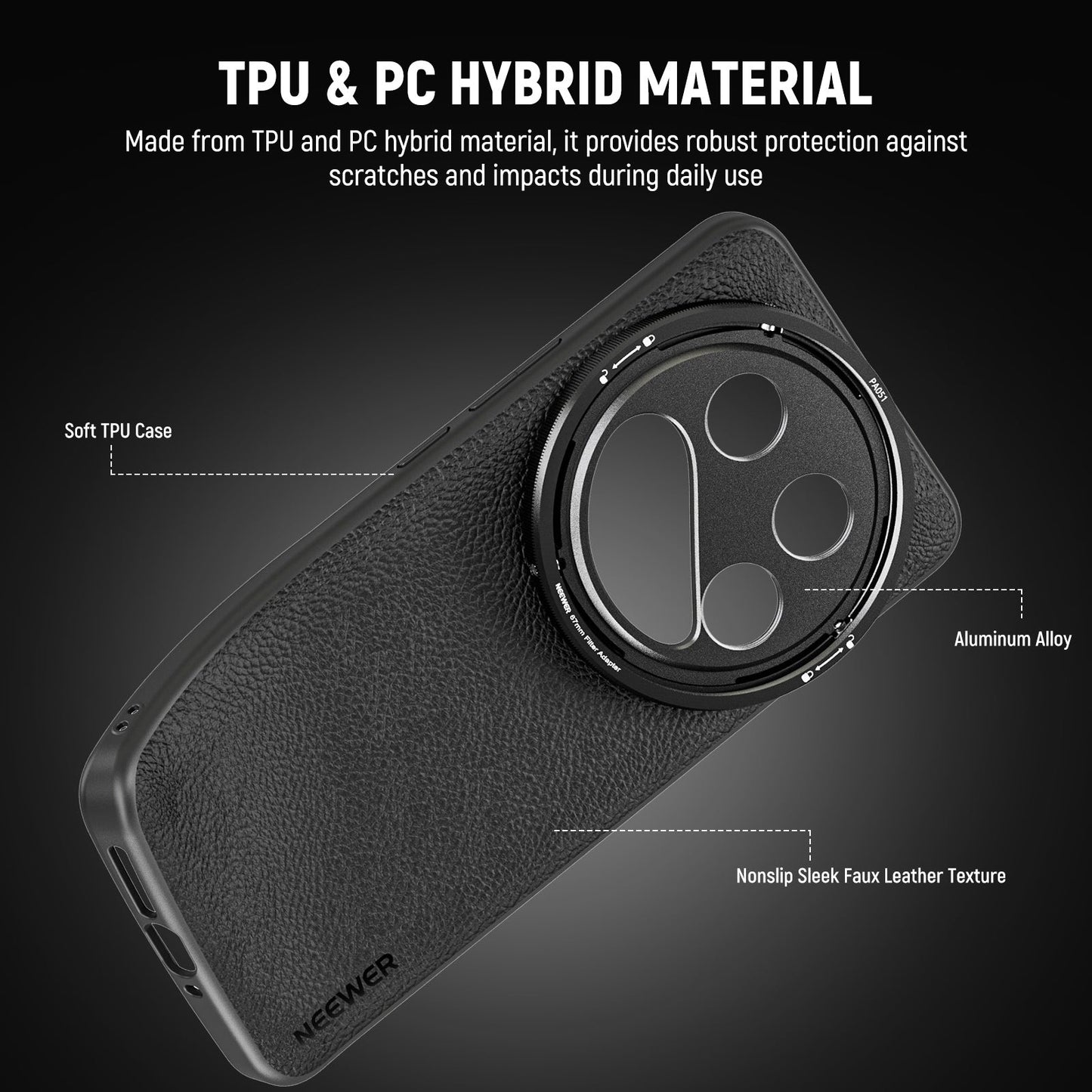 14 Ultra Case Protective Heavy Duty Case with Wireless Charging 17mm Lens Mounts & 67mm Filter Adapter