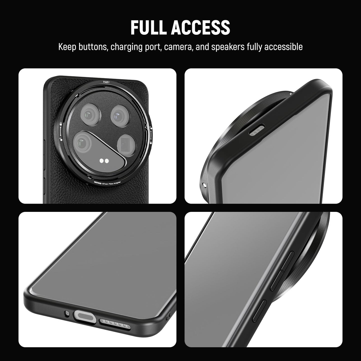 14 Ultra Case Protective Heavy Duty Case with Wireless Charging 17mm Lens Mounts & 67mm Filter Adapter