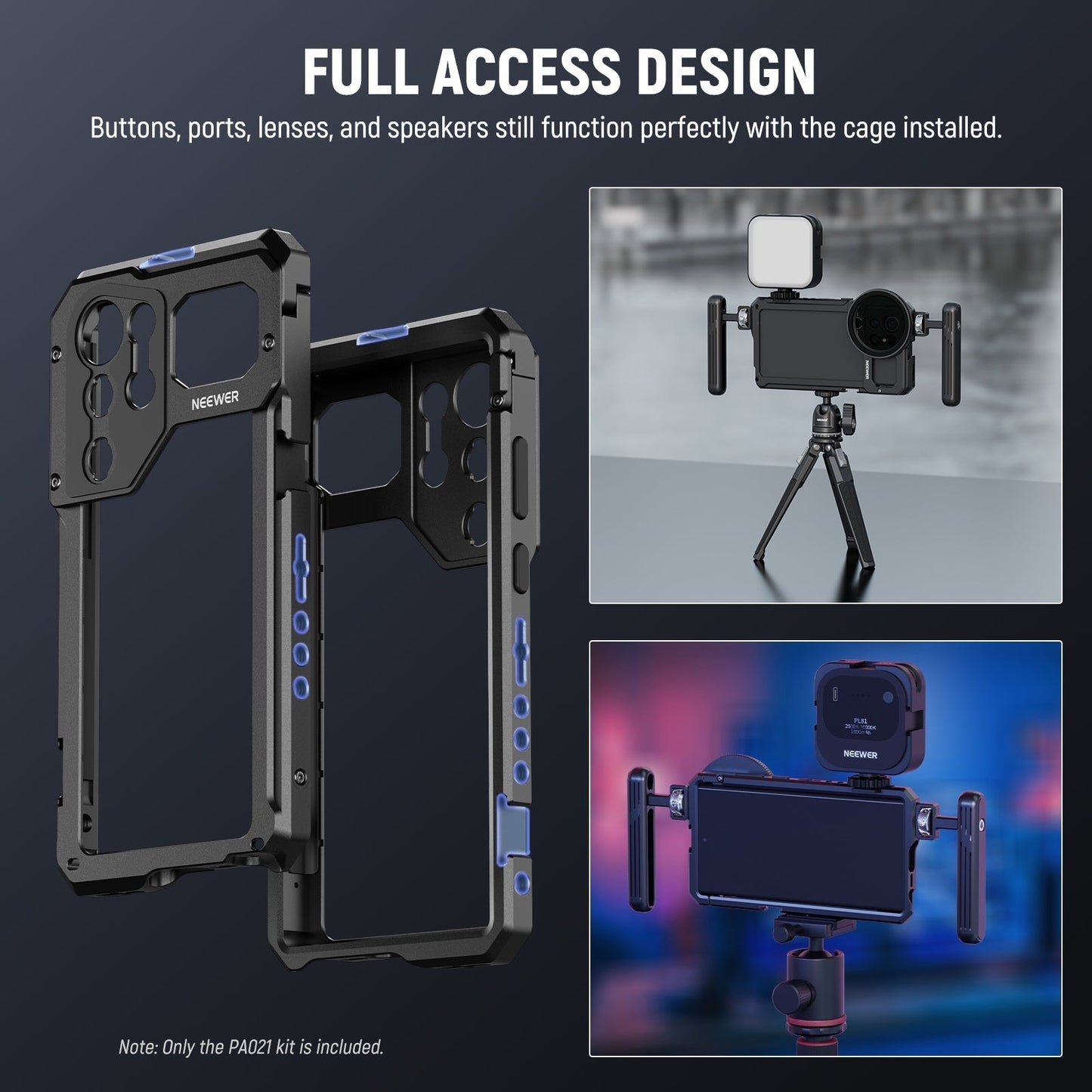 S23 Ultra Cage Video Rig with Dual Side Handles, 67mm Lens Filter Thread Adapter, All Metal Mobile Phone Stabilizer for