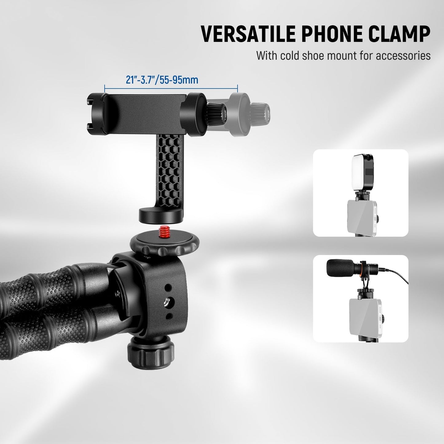 TP91 Flexible Tripod Vlog Kit with CM14 PRO Mic & PL81 LED Light