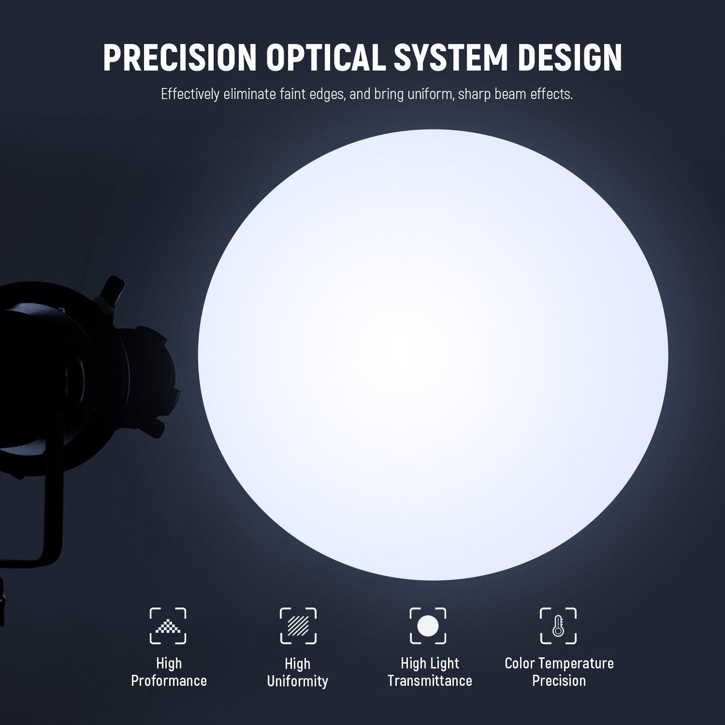 PRO III Professional optical snoot for LED light with Bowens mount and 20 degree lens optical snoot